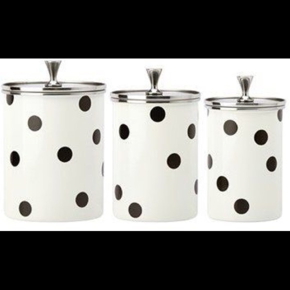 🆕 Kate Spade New York Deco Dot Canisters Set of 3 - Picture 1 of 6